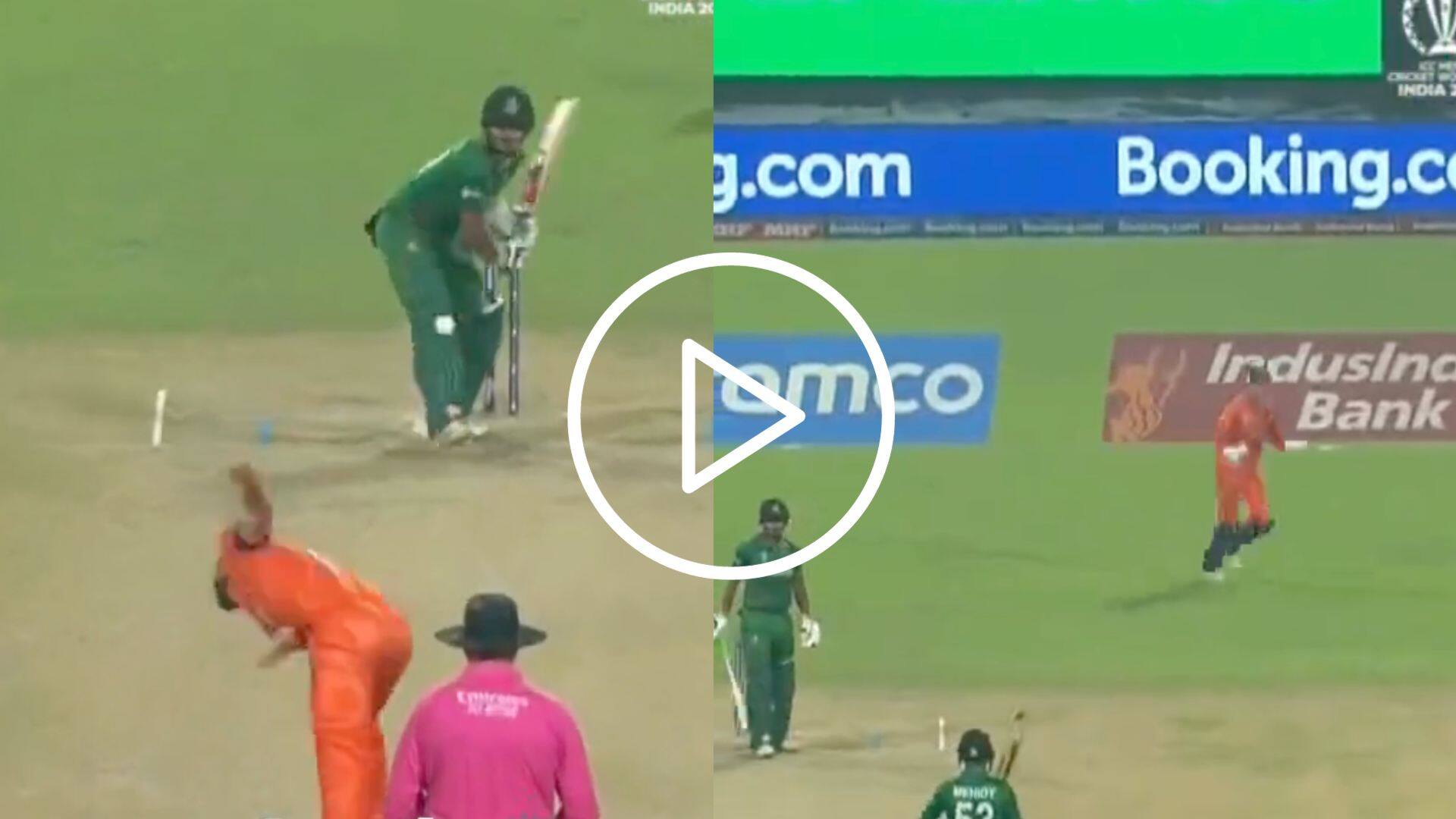 [Watch] Paul van Meekeren's Magic Scalps Najmul Shanto's Wicket At A Crucial Moment